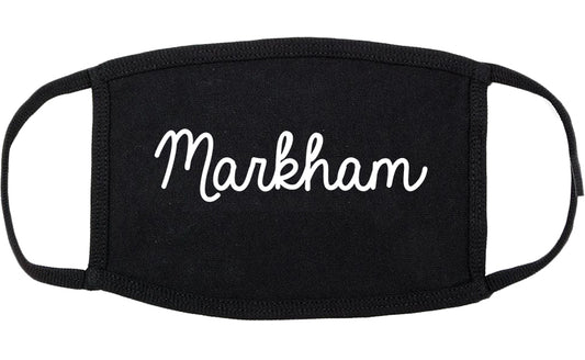 Markham Illinois IL Script Cotton Face Mask Black