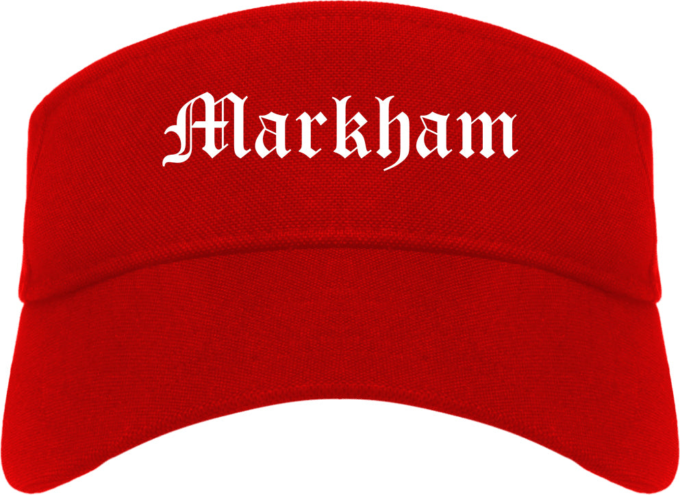 Markham Illinois IL Old English Mens Visor Cap Hat Red