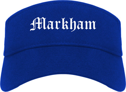 Markham Illinois IL Old English Mens Visor Cap Hat Royal Blue