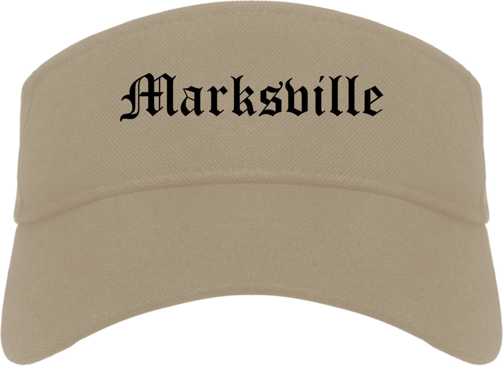 Marksville Louisiana LA Old English Mens Visor Cap Hat Khaki