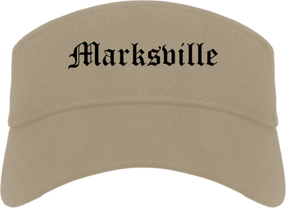 Marksville Louisiana LA Old English Mens Visor Cap Hat Khaki