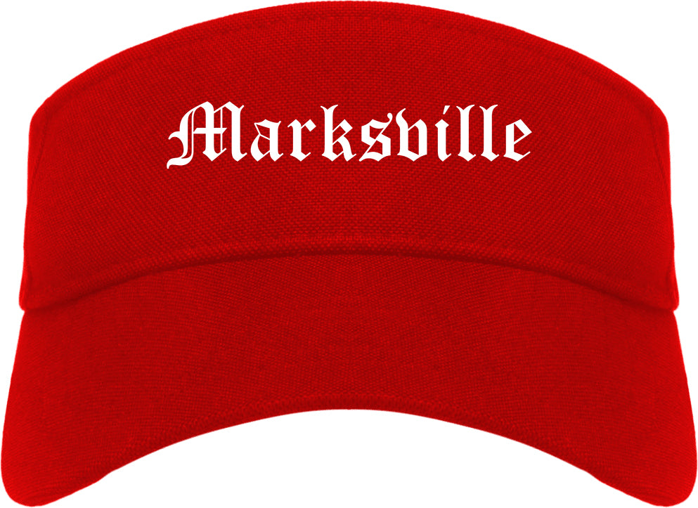 Marksville Louisiana LA Old English Mens Visor Cap Hat Red