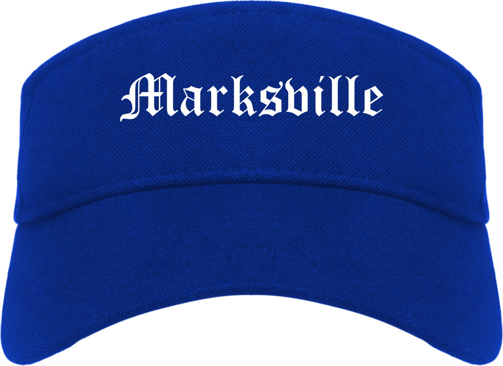 Marksville Louisiana LA Old English Mens Visor Cap Hat Royal Blue
