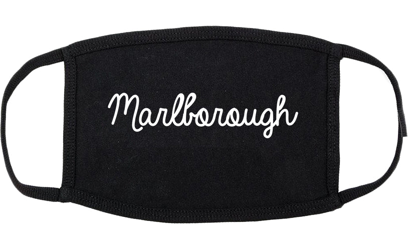 Marlborough Massachusetts MA Script Cotton Face Mask Black