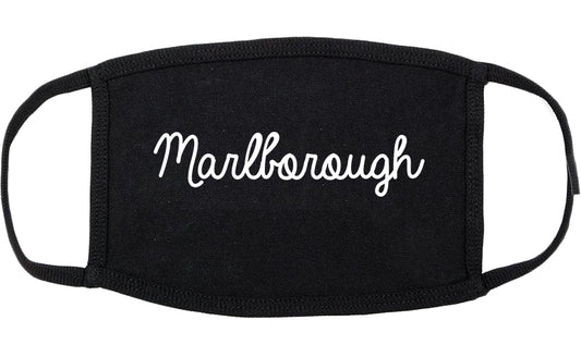 Marlborough Massachusetts MA Script Cotton Face Mask Black