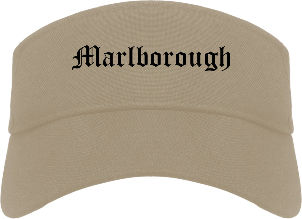 Marlborough Massachusetts MA Old English Mens Visor Cap Hat Khaki