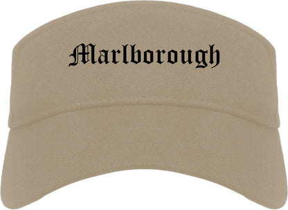 Marlborough Massachusetts MA Old English Mens Visor Cap Hat Khaki