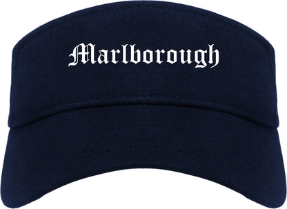 Marlborough Massachusetts MA Old English Mens Visor Cap Hat Navy Blue