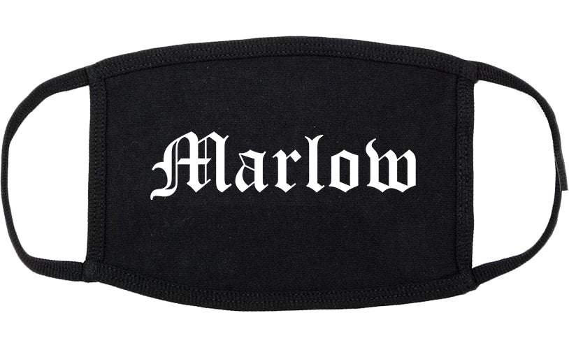 Marlow Oklahoma OK Old English Cotton Face Mask Black