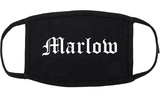 Marlow Oklahoma OK Old English Cotton Face Mask Black