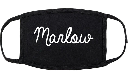 Marlow Oklahoma OK Script Cotton Face Mask Black
