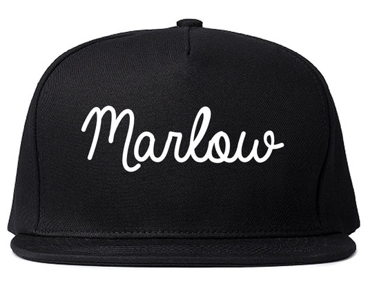 Marlow Oklahoma OK Script Mens Snapback Hat Black