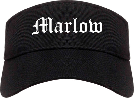 Marlow Oklahoma OK Old English Mens Visor Cap Hat Black
