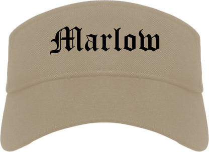 Marlow Oklahoma OK Old English Mens Visor Cap Hat Khaki