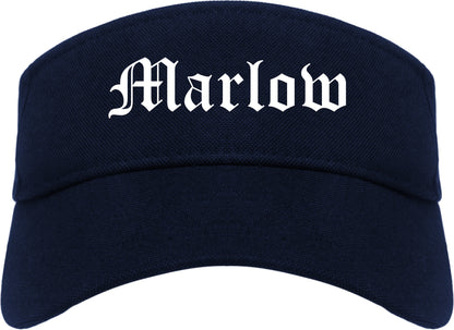 Marlow Oklahoma OK Old English Mens Visor Cap Hat Navy Blue