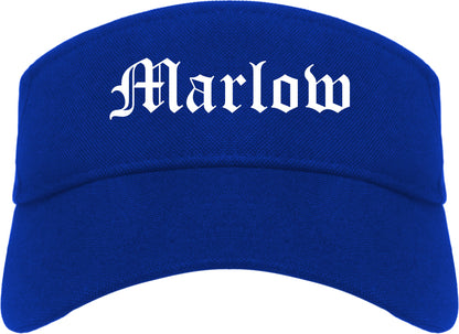 Marlow Oklahoma OK Old English Mens Visor Cap Hat Royal Blue
