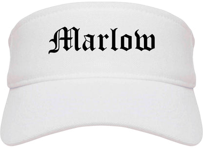 Marlow Oklahoma OK Old English Mens Visor Cap Hat White