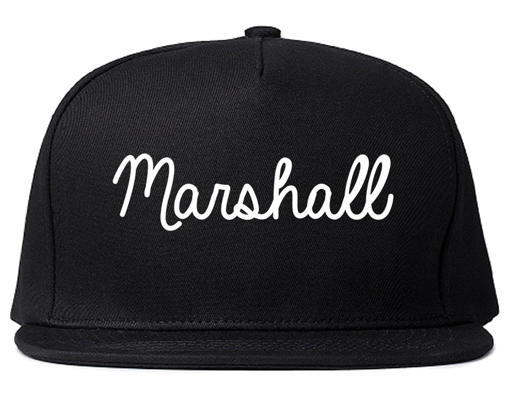 Marshall Michigan MI Script Mens Snapback Hat Black