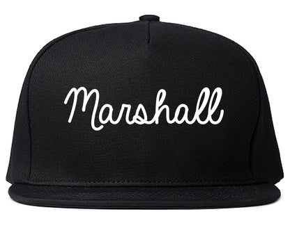 Marshall Michigan MI Script Mens Snapback Hat Black