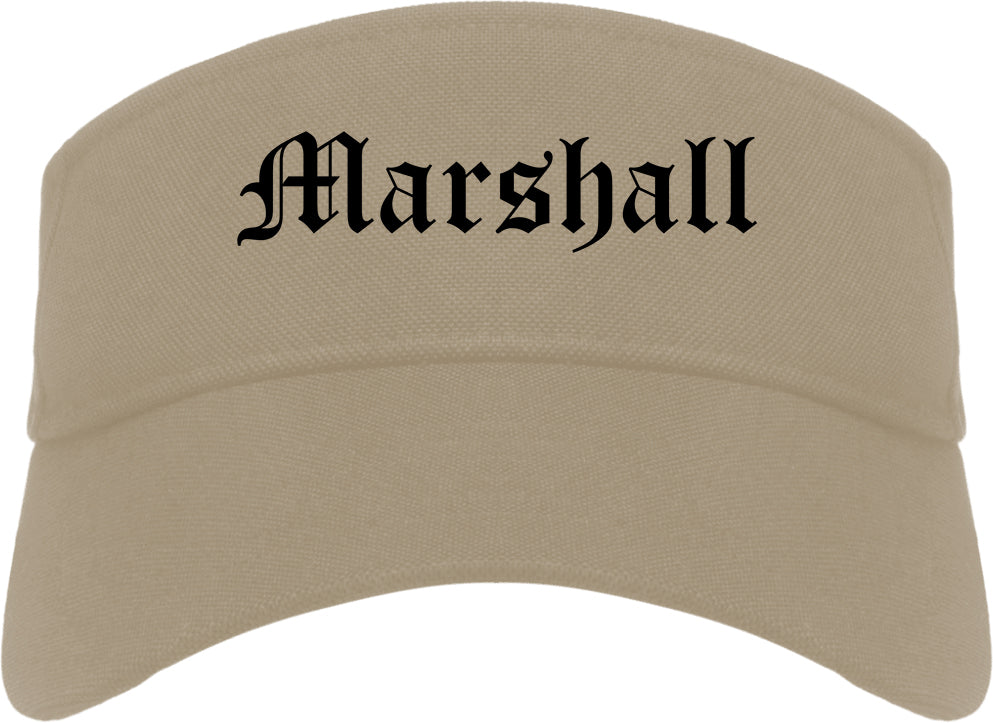 Marshall Michigan MI Old English Mens Visor Cap Hat Khaki