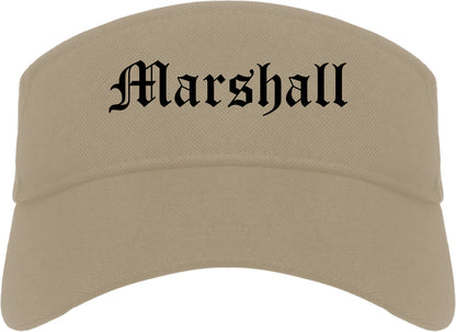 Marshall Michigan MI Old English Mens Visor Cap Hat Khaki