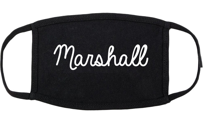 Marshall Minnesota MN Script Cotton Face Mask Black