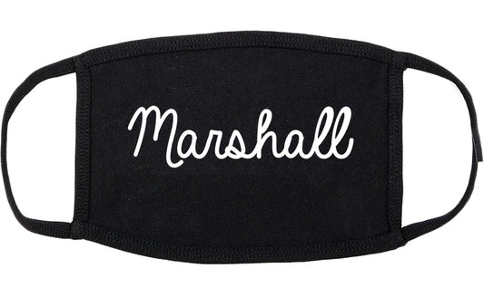 Marshall Minnesota MN Script Cotton Face Mask Black