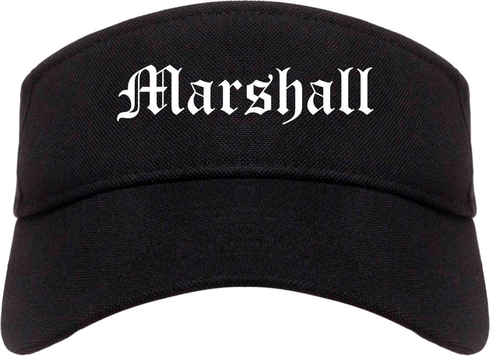 Marshall Minnesota MN Old English Mens Visor Cap Hat Black