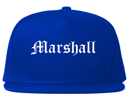 Marshall Missouri MO Old English Mens Snapback Hat Royal Blue