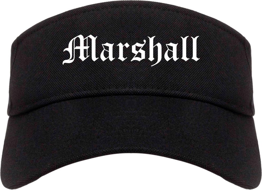 Marshall Missouri MO Old English Mens Visor Cap Hat Black