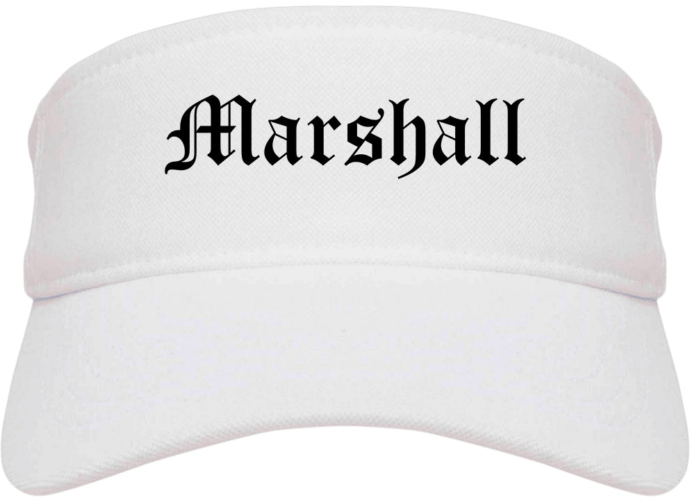 Marshall Missouri MO Old English Mens Visor Cap Hat White