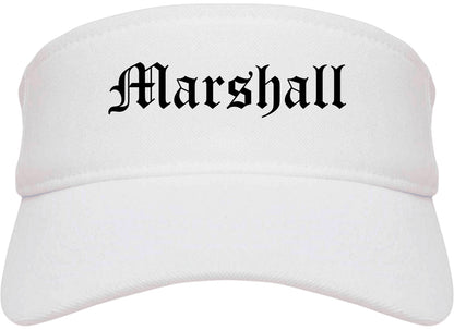Marshall Missouri MO Old English Mens Visor Cap Hat White