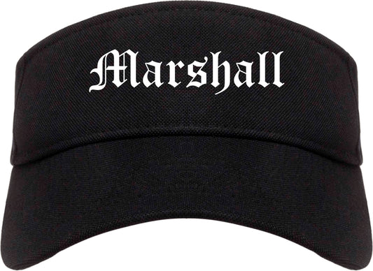 Marshall Texas TX Old English Mens Visor Cap Hat Black