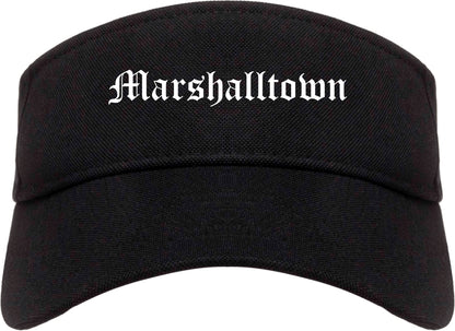 Marshalltown Iowa IA Old English Mens Visor Cap Hat Black