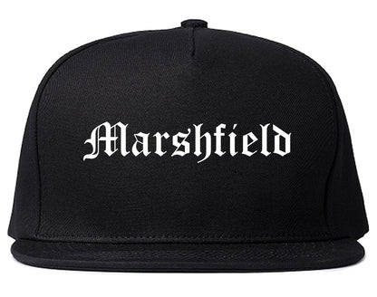 Marshfield Missouri MO Old English Mens Snapback Hat Black