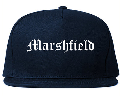 Marshfield Missouri MO Old English Mens Snapback Hat Navy Blue