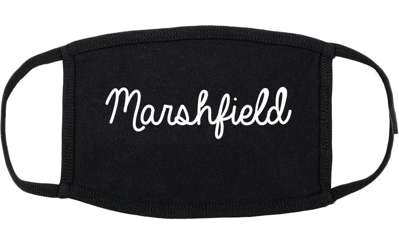 Marshfield Missouri MO Script Cotton Face Mask Black