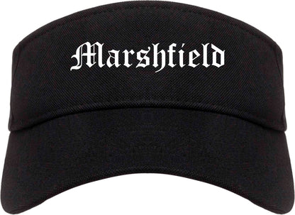 Marshfield Missouri MO Old English Mens Visor Cap Hat Black