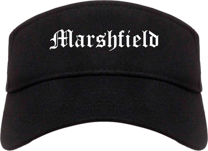 Marshfield Wisconsin WI Old English Mens Visor Cap Hat Black