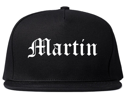 Martin Tennessee TN Old English Mens Snapback Hat Black