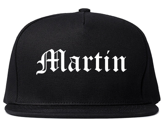 Martin Tennessee TN Old English Mens Snapback Hat Black