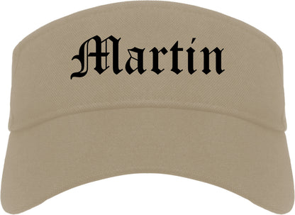 Martin Tennessee TN Old English Mens Visor Cap Hat Khaki