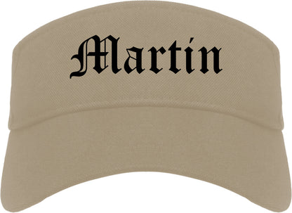 Martin Tennessee TN Old English Mens Visor Cap Hat Khaki