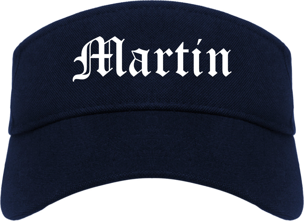 Martin Tennessee TN Old English Mens Visor Cap Hat Navy Blue
