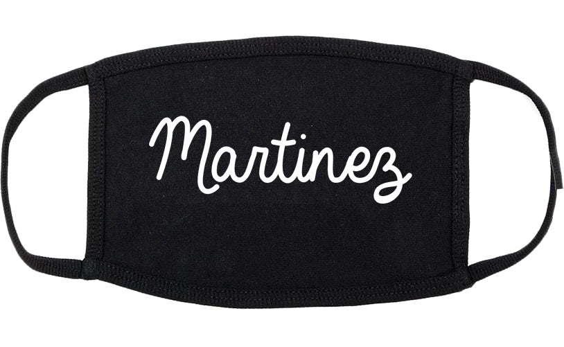Martinez California CA Script Cotton Face Mask Black