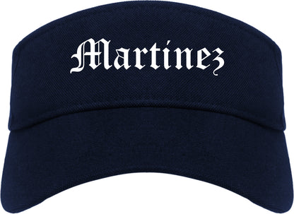 Martinez California CA Old English Mens Visor Cap Hat Navy Blue