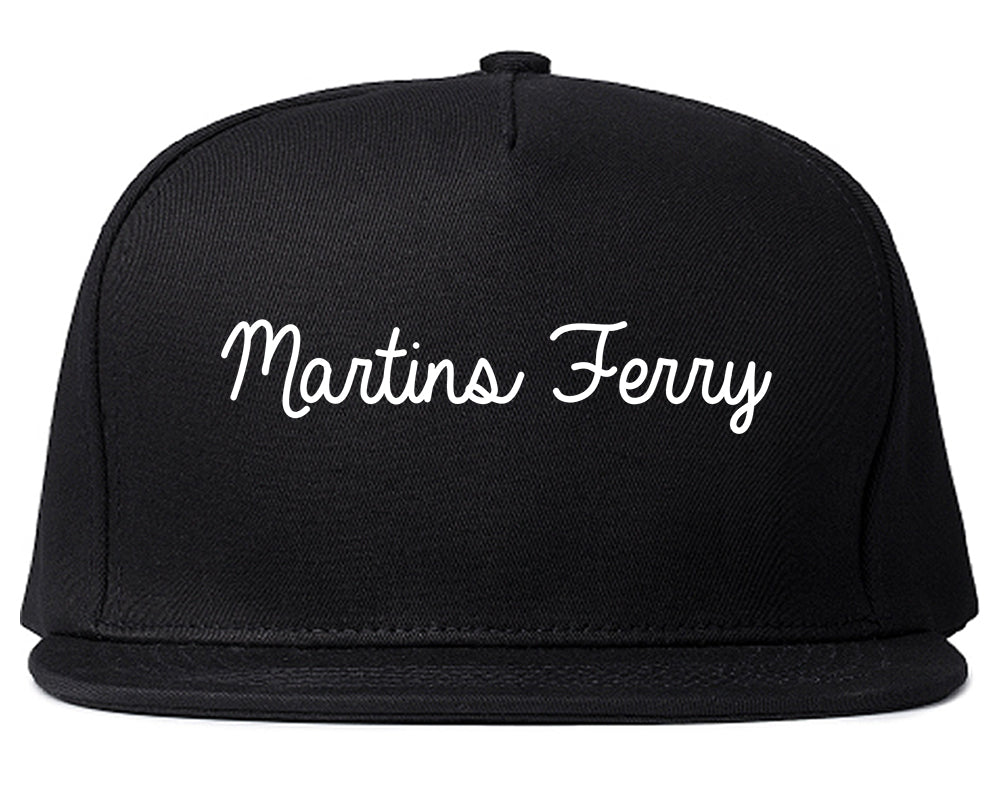 Martins Ferry Ohio OH Script Mens Snapback Hat Black