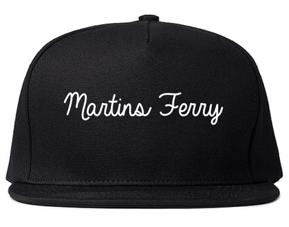 Martins Ferry Ohio OH Script Mens Snapback Hat Black