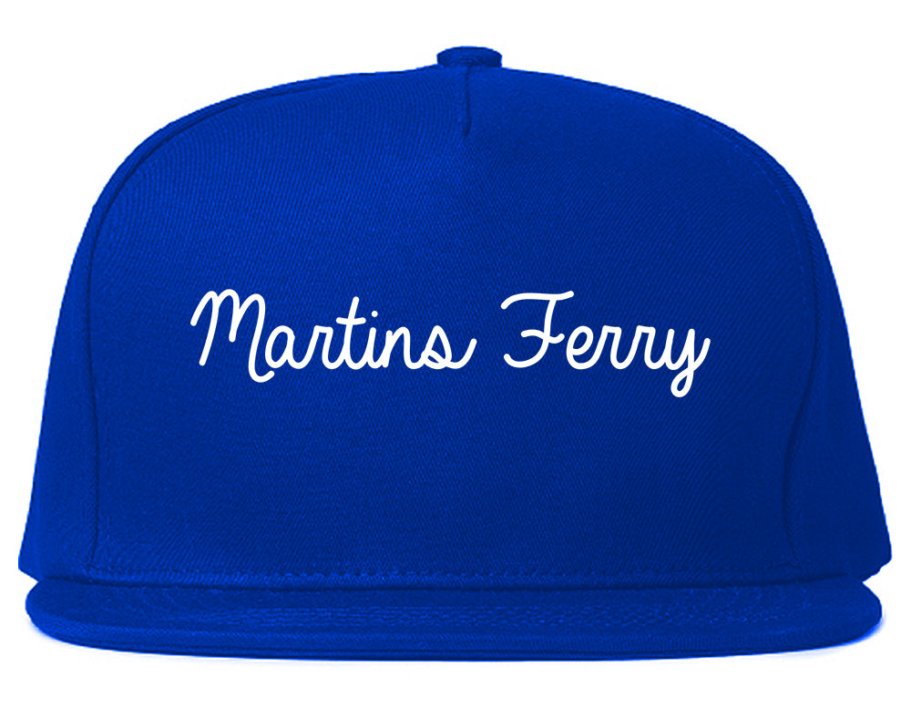 Martins Ferry Ohio OH Script Mens Snapback Hat Royal Blue