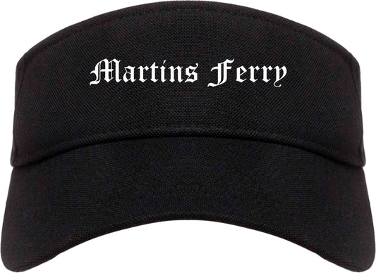 Martins Ferry Ohio OH Old English Mens Visor Cap Hat Black